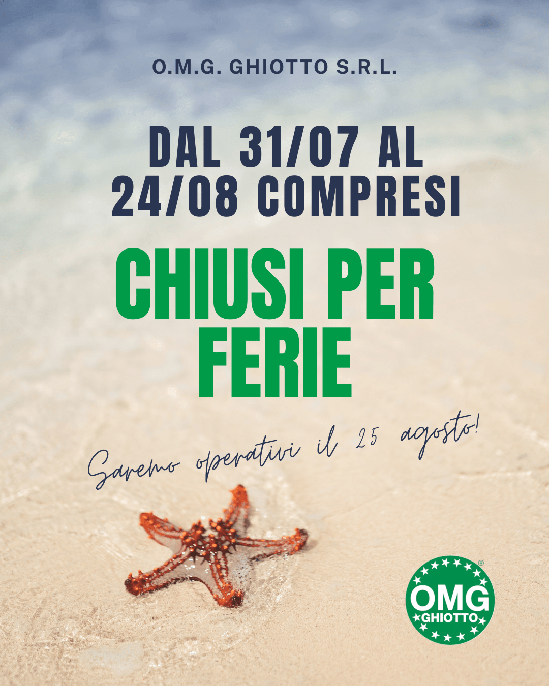 CHIUSURA ESTIVA 2026